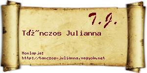 Tánczos Julianna névjegykártya